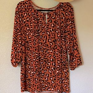 Lularoe Orange Leopard Print Debra Top